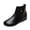 Black, variant on Fesfesfes Booties For Women Low Heel Womens Fashion Solid Boots Zipper Women Round Toe Flat Heel Boots Shoes 7.5(40)