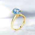 thumbnail image 4 of Gem Stone King 1.80 Ct Oval Millennium Blue Mystic Quartz 10K Yellow Gold Ring, 4 of 4
