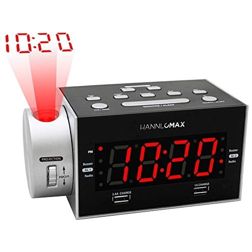 HANNLOMAX HX-135CR Radio Despertador con Proyección, Radio FM PLL, Ala