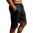 thumbnail image 5 of Besolor Men's Linen Shorts Drawstring Elastic Waist Lightweight Thin Breathable Casual Shorts with Pocket(XX-Large,Black), 5 of 7