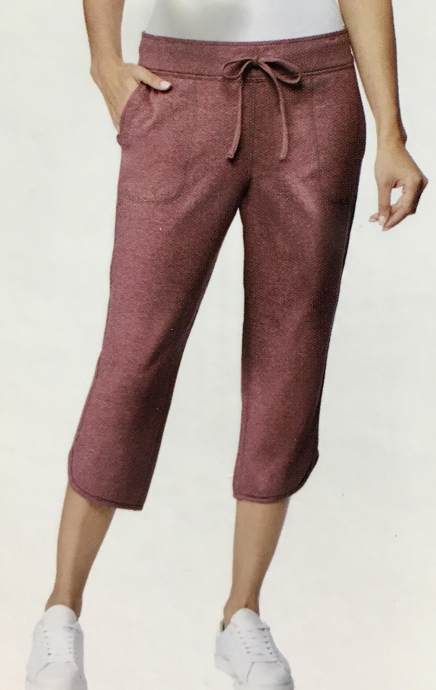 32 DEGREES Ladies' Soft Fleece Knit Capri Pants, Spanish Rose Medium
