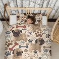 thumbnail image 3 of Pug and Footprint Duvet Cover and Pillowcase Set for Single Bedding, Bedroom Accessories for Kids Teens, 3 of 5