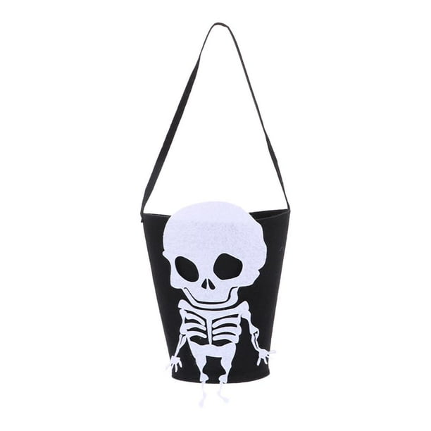 Bewildely Bolsas de tela no tejida de Halloween Bolsas de cubo de regalo de dulces de Halloween Goodie Tote Treat Basket Buggy Bag Decoración para Home Kits de decoración para fiestas No.7 Bewildely HA027262-07