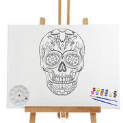 Pre Drawn Canvas Skull 8X10