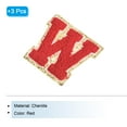 thumbnail image 3 of Uxcell Chenille Letter x Patches Large Size 3.15"x3.35" 3PCS(Red) Shape W, 3 of 6