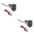 thumbnail image 3 of Speravity Conector de interfaz USB dual 12V 4.2A para Hilux VIGO Teléfono de carga MP3 MP4 PAD Tablet PC 22x33mm 20x40mm No.02 2piezas, 3 of 6