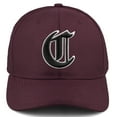 thumbnail image 4 of Daxton Premium Mid Profile Hat Semi Curved Visor Burgundy Cap White Black Gothic Embroidered, Letter C, 4 of 4
