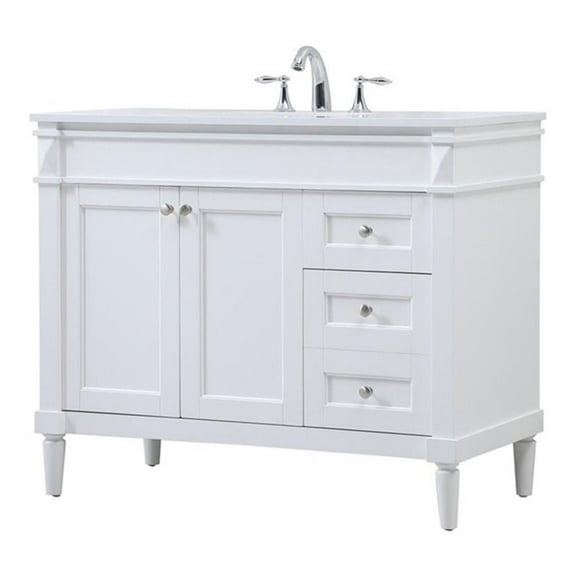 42 inch single bathroom vanity in white