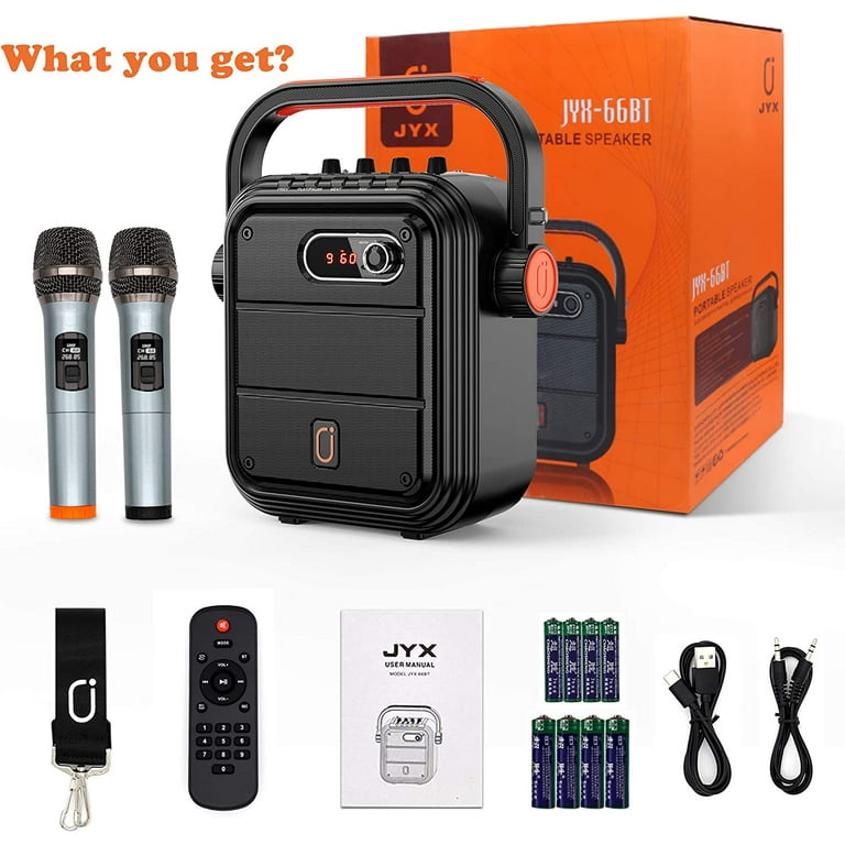 JYX66BT Karaoke Machine With Wireless Microphones, 48 OFF