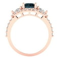 thumbnail image 4 of 2.16 ct Round Cut Natural London Blue Topaz 3 Stone 14K Rose Gold Womens Engagement Ring, 4 of 6