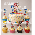 thumbnail image 2 of Fast Blue Hedgehog Birthday Cake Topper Set, 7-Piece Acrylic Cartoon Sonic Cake Decorations, Kids Party Cake & Cupcake Picks with Happy Birthday Sign, 2 of 4