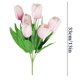 thumbnail image 2 of Ramo de flores de seda de tulipanes artificiales - Tallos de tulipán sintéticos para arreglos florales de boda, centros de mesa para la decoración de despachos en casa, de una sola pieza, 2 of 9