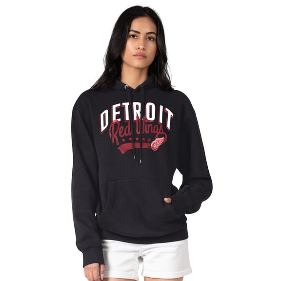 Women's G-III 4Her by Carl Banks  Black Detroit Red Wings Filigree Logo Pullover Hoodie