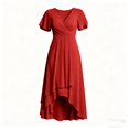 thumbnail image 5 of NTACZA Summer Dresses Dressy Wedding Guest Dress Flowy Midi Faux-Wrap Short Sleeve V-Neck Size S, 5 of 5