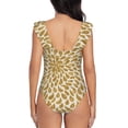 thumbnail image 6 of Yiaed Gold Drops Print Women's Ruffled One Piece Swimsuit V Neck Swimwear Slimming Monokini for Woman-X-Large, 6 of 8