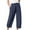 Navy@, variant on YanHoo Walmart 2025 Prime Sales Day Women's Linen Capris Plus Size Wide Leg Pant Loose Baggy Elastic Trouser