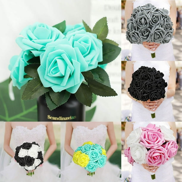 Yesbay 30Pcs 8cm Foam Rose Artificial Flower Wedding Party Baby Shower