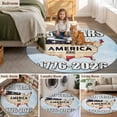 thumbnail image 6 of Independence Day Round Area Rugs 3 ft, America 250 Years Map Silhouette Vintage Country Blue Washable Small Area Rug with Non-Slip Sturdy Edge Binding Round Front Door Mat Floor Carpet for Entryway, 6 of 9