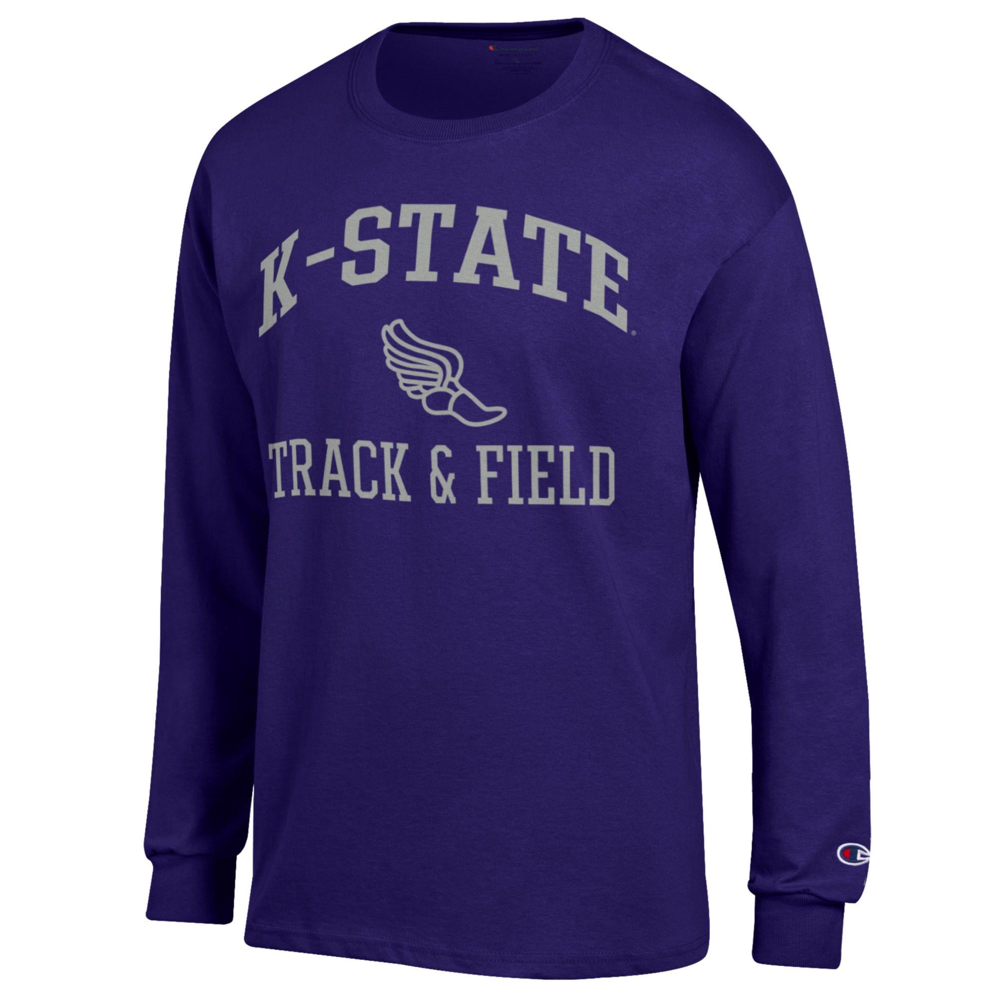 Men's Champion  Purple Kansas State Wildcats Track & Field Icon Long Sleeve T-Shirt