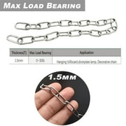 304 Stainless Steel Link Chain,Bexikou 4 Pack Heavy Duty Coil Chain,Hanging Safety Chains for Swing Plants Anti-Theft Pet Dog Anchor Fence Towing Chain Link,40in x 0.06in - Silver