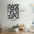 thumbnail image 2 of Kdxio Black White Spooky Ghosts Pattern Canvas Wall Art 12x16 Inches - Waterproof HD Print Solid Wood Frame for Living Room & Bathroom,Vertical, 2 of 8