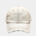 thumbnail image 3 of Washed Distressed Denim Baseball Cap for Men Women Vintage Retro Dad Hat with Frayed Edges and Holes, Soft Cotton Sun Protection Adjustable Trucker Cap for Everyday Casual Apparel Outdoor Gear, 3 of 4