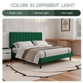 thumbnail image 4 of Einfach King Size Platform Bed Frame with Upholstered Velvet Vertical Headboard, Green, 4 of 7