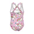 thumbnail image 5 of Uorisanigo Rainbow Dream Horse Girls Bathing Suits Kids Size 7-8 One Piece Swimsuit Polyester and Spandex Fabric Sleeveless Sport Halter Swimwear, 5 of 7