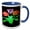 Blue/White, variant on 3drose, Tulip Trio Colorful Artistic Flowers Vector, 11oz Two-tone Blue Mug