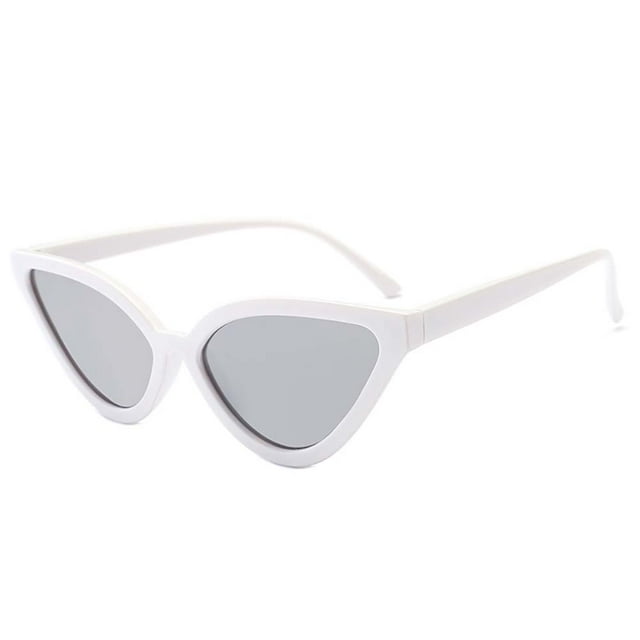Women Luxury Eyewear Cat Eye Sunglasses Retro Female Sunglass Cateye Sun Glasses for Woman Shades White frame white mercury lens