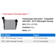 thumbnail image 2 of Turbocharger Intercooler - Compatible with 2005 - 2015 Volkswagen Touareg 2006 2007 2008 2009 2010 2011 2012 2013 2014, 2 of 2