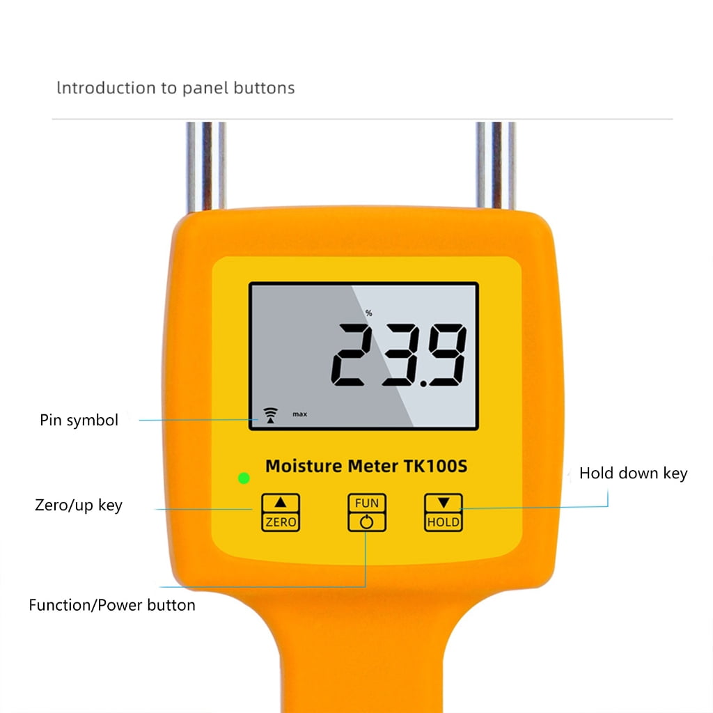 Large Display Grains Humidity Meter Digital Grains Meter with Anti Slip Handle