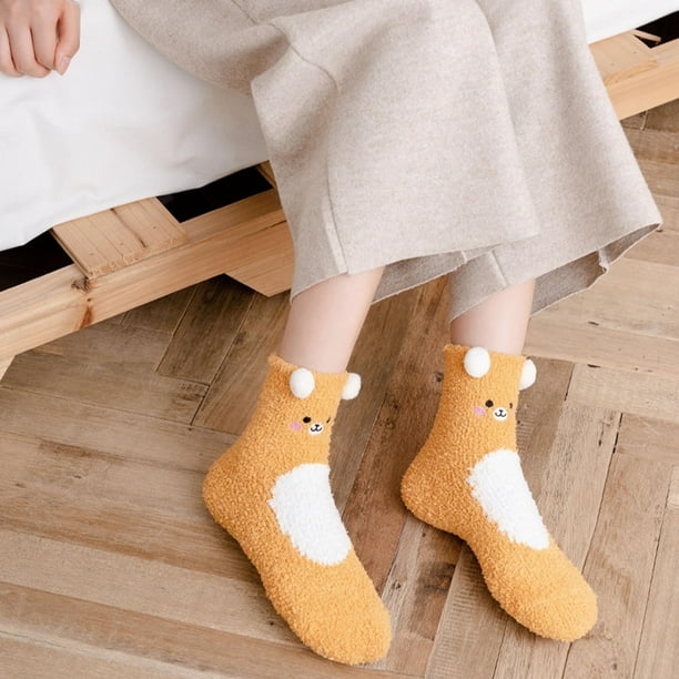 Calcetines cómodos para mujer, regalos de invierno, calcetines de forro polar gruesos, calcetines casuales regulares para mujer