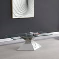 thumbnail image 2 of Jenny Glass Top Stainless Steel Coffee Table Chrome, 2 of 6