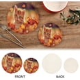 thumbnail image 4 of SKYSONIC Fluffy Cute Kitty Trivet Pot Holders Pads, Set of 2 Autumn Garden Leaves Pot Holder Heat Resistant Trivets Cotton Thread Weave Mats Kitchen Table Decor, 4 of 7