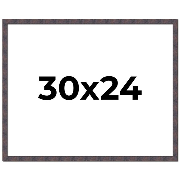 30x24 Frame Brown Rustic Lacquered Walnut Solid Wood Picture Frame Width | 0.875 Inch Moulding