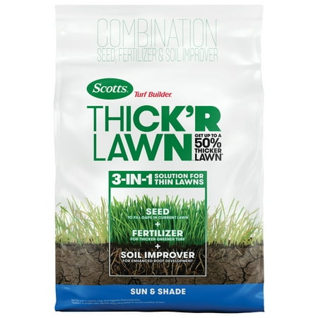 Scotts Turf Builder Thick'R Lawn Sun & Shade, 40 lb., 3-in-1