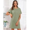 thumbnail image 4 of MINTREUS Women's Nightgown Short Sleeve Nightshirt Round Sleep Shirt Loose Loungewear Casual Sleepwear, 4 of 8