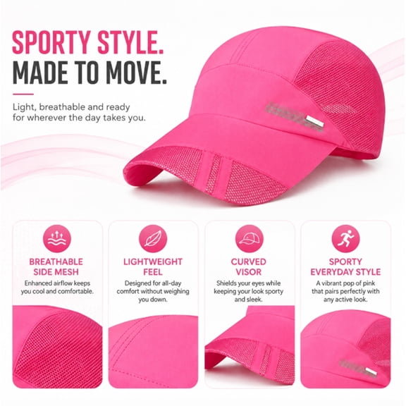 Mesh Back Baseball Cap, Adjustable Sports Hat for Golf, Running, Fishing and Outdoor Wear, TIKA