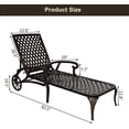 thumbnail image 2 of VINGLI Aluminum 3-Position Adjustable and Wheels Outdoor Chaise Lounge Chair Bronze, 2 of 6