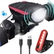thumbnail image 2 of Juego de luces y bocina para bicicleta, recargables por USB, combinación de faros y luces traseras para ciclismo, color rojo, 2 of 11