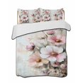 thumbnail image 2 of Quilts Full Size, Pink Spring Floral Soft Comforter Bedding Set for Bed, Vintage Botanical Retro Flowers Lightweight Quilted Bedspread with Pillow Cover(2 Pieces) for All Season, 78x90 Inch, 2 of 6
