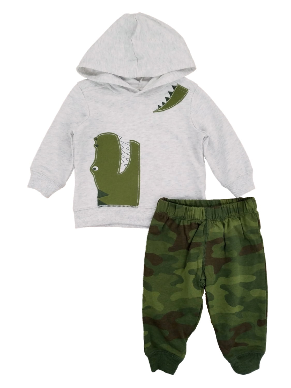NEW Carters Boys 2pc Outfit Set Camo Hooded Jacket & Sweat Pants Size 4T 