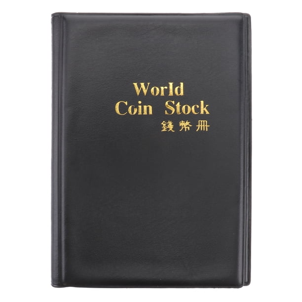 EeaseMX Álbum de colección de monedas conmemorativas con 120 compartimentos, carpeta de volumen para guardar monedas (negro)