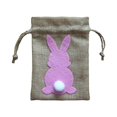 thumbnail image 4 of Bolsa de regalo con cordón de arpillera para decoración de Pascua Rosa, 4 of 9