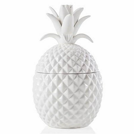 Torre & Tagus Pineapple White Ceramic Canister - Tall