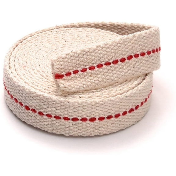 Light Of Mine 3/4" Inch 100% Cotton Flat Wick 6 Foot Roll for Paraffin Oil or Kerosene based Lanterns and Oil Lamps with Genuine Red Stitch Superior Quality 3/4"