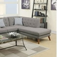 thumbnail image 2 of Living Room Sectional Sofa Chaise Grey Linen Like Fabric Pine Wood Furniture Modern Accent Tufting, 2 of 3