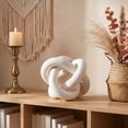 thumbnail image 2 of Wood Knot Chain Link Decor, Hand Carved 3 Link Wooden Knot for Coffee Table Decor, Boho Decor Modern Farmhouse Decor Rustic Decor Shelf Decor Book Shelf Decor Entryway Decor Living Room Decor(White), 2 of 7
