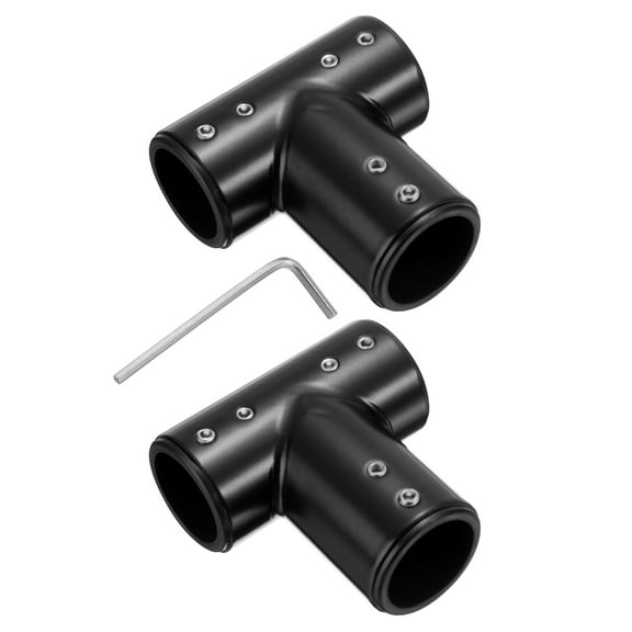 Uxcell 2pcs Adjustable Curtain Rods Corner Connector Tee Joint Connector with Hex Wrench for 1 Inch Bay Window Blind